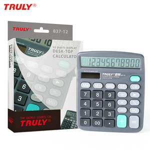 Calculatrice promotionnelle à affichage 12 chiffres – Durable, à énergie solaire, avec piles AAA remplaçables – Calcul rapide – Noire - Product Image 5
