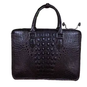 2022 high quality fashion luxury men briefcase bag genuine crocodile leather business handbag crocodile skin bag for men
