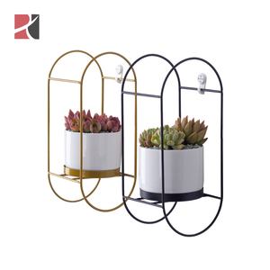 Nouveauté : Jardinière murale pour plantes succulentes en céramique avec support en métal - Product Image 5