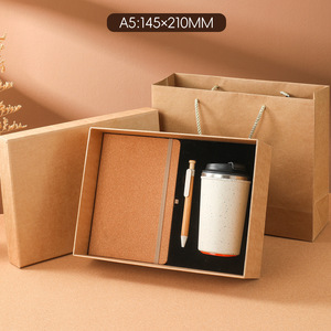 Emballage de boîte cadeau de luxe A5 A6 couverture <span class=keywords><strong>en</strong></span> cuir avec boîte cadeau logo d'entreprise ensemble de cahiers blancs personnalisés - Product Image 3