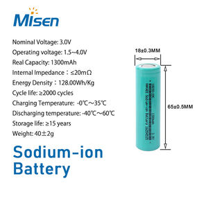 도매 NA 원통형 나트리움 이온 Akku 20C 나트륨 이온 18650 3V 1300mAh 전지 나트륨 이온 배터리 전자 자전거 전동 공구 - Product Image 2