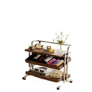Solid Wood Movable Bedside <b>Table</b> With Wheels <b>Walnut</b> Color Nightstand For Bedroom Living Room Storage Shelf - Product Image 5