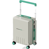 Valise cabine personnalisable en usine de 20 pouces avec poignée large, chargeur USB, porte-gobelet pliable, prête à être expédiée avec logo personnalisé