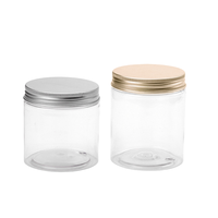 Emballages cosmétiques de qualité alimentaire pour soins de la peau, transparents, 250 ml, 8 oz, 4 oz, pots en plastique PET avec couvercle en aluminium, personnalisables pour rouge à lèvres