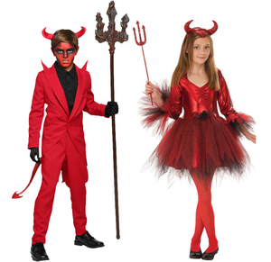 Costume de diable de costume rouge pour enfants Costume de diable de filles de garçon - Product Image 1