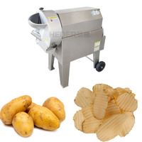 Industriële groente- en fruitsnijmachine, zigzag aardappelchips snijmachine, verstelbare snijgrootte, capaciteit 300-600kg/u, meelmolen