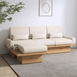 Yeni tasarım Futon koltuk takımı Minimalist oturma odası ahşap mobilya japon tarzı tasarımcı kanepe