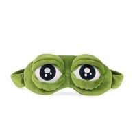Masque pour les yeux de sommeil en peluche douce avec les yeux bandés Masques de sommeil de voyage Super doux Funny Frog Stuffed Eye Cover pour enfants filles et adultes