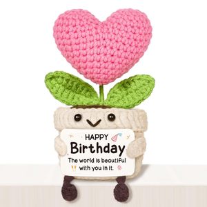 Neue Positive Häkel-Pflanzentöpfe mit Rosa Herz, Nonna-Geschenke, Geburtstagsgeschenke für Mädchen, Lehrergeschenke, Häkelherz-Topfpflanze, Schreibtisch-Deko - Product Image 6