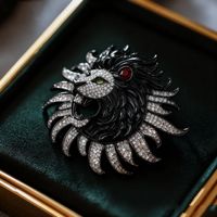 TIANSHE Broche magnétique à motif lion, design original, style Europe-Amérique, pour homme, personnalisation usine