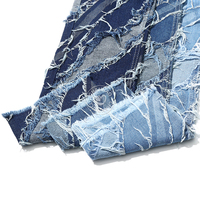 80% coton grande vague coupe fleurs bleu Jacquard Denim tissu pour jean 10.5 Oz haute qualité Denim tissu en gros