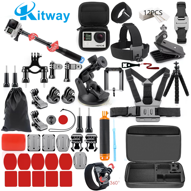 Kitway Original Accessories Combo Kit for Hero 10 9 12 Action & Sports Camera Accessory Set