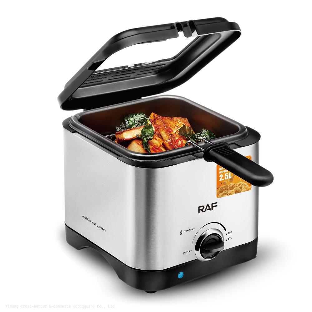 Commercial 2.5L Electric Deep Fryer - Round, Non-Stick Stainless