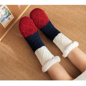 Weltweit gemütlich ste Fuzzy-Schlafs ocken Fuzzy Plüsch Soft Slipper Socken, Fluffy Warm Winter Slipper Socken