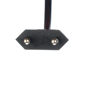 Hot Selling 2.5A 2-poliger Stecker Netz kabel Schwarzer elektrischer Lüfter Half Stripped End SNI-Netz kabel Elektrisches Zubehör