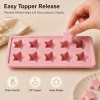 Moule en silicone de qualité alimentaire en forme d'étoile pour garniture de gâteau, accent en sucre, décoration de fête, présentation de friandises, résistant à la chaleur