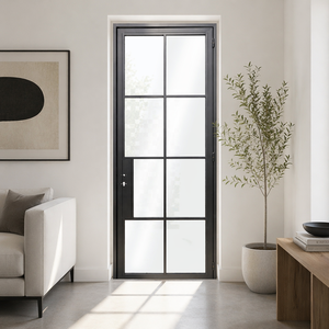 Porte en verre encadrée, design moderne en fer forgé, sur mesure pour la décoration intérieure de la maison - Product Image 4