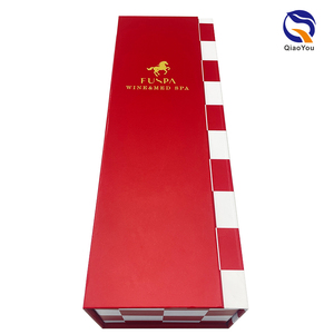 Boîte cadeau <span class=keywords><strong>de</strong></span> luxe personnalisée à double porte pour vin rouge, emballage rigide en carton pour <span class=keywords><strong>bouteille</strong></span> unique - Product Image 2