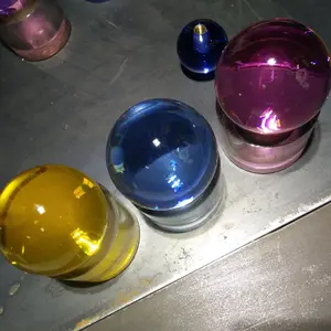Yoiyizuo bola akrilik berongga 20mm manik-manik bening setengah bola dalam warna planet bola kristal untuk produk plastik
