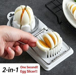 2‑In‑1 Egg Slicer Multi‑Function Stainless Steel Wire Egg Cutter For Hard Boiled Egg Fruit Salad <b>Kitchen</b> <b>Gadget</b> - Product Image 1
