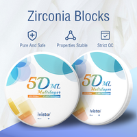 Disco de Zirconia Dental IVISTA 5D-ML en Múltiples Colores, 47%-60% Translúcido, para Fresado CAD/CAM, Gran Venta