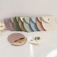 8*8cm rose PU cuir bijoux pochette sac à la main anneau Bracelet collier emballage sac bijoux cuir pochette sac avec Logo