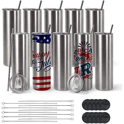 25 pack silver sublimation tumblers