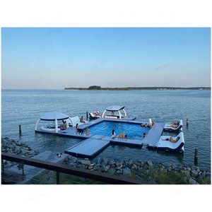 Plateforme flottante gonflable en PVC pour station balnéaire commerciale, ponton flottant pour bateaux Sea Bobs avec tente pour les loisirs, garantie de 2 ans - Product Image 5