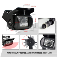 Caméra de recul AHD 1080P étanche 4 broches pour bus, camion, fourgonnette, kit de caméras de recul CCD IR vision nocturne