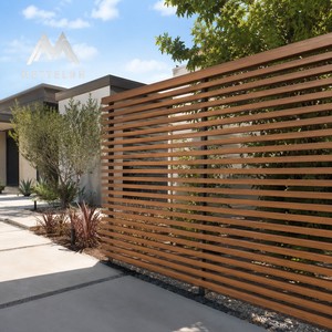 Panneau de protection solaire à lamelles horizontales modernes en aluminium imitation bois pour <span class=keywords><strong>mur</strong></span> <span class=keywords><strong>extérieur</strong></span> de villa - Product Image 5