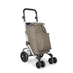 Chariot de courses pliable robuste <span class=keywords><strong>à</strong></span> <span class=keywords><strong>6</strong></span> <span class=keywords><strong>roues</strong></span>, chariot d'épicerie portable, cadre en aluminium léger, utilitaire avec grand sac - Product Image 2