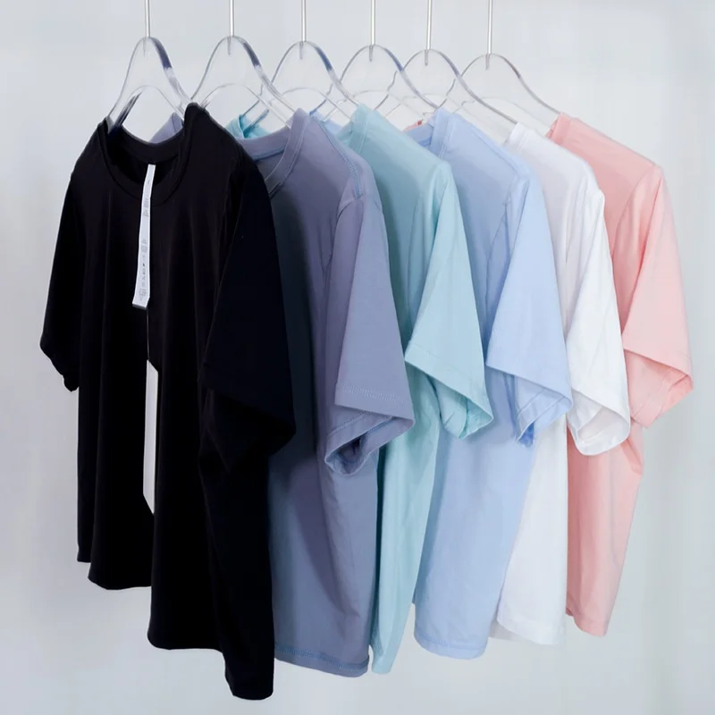 Quick Dry Casual Women's Yoga T-Shirt Mandarin Collar Short Sleeve Cropped Loose Fit Sports Top Nylon Spandex Workout Gym Wear