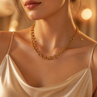 Collier tendance en acier inoxydable plaqué or 18 carats avec chaîne « nez de cochon » 2026, prêt à être expédié en gros pour femmes et hommes