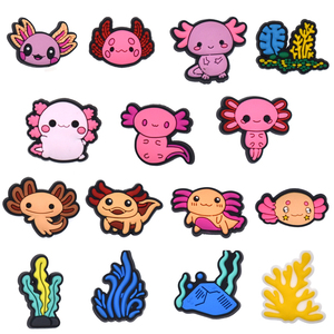 Adornos de <span class=keywords><strong>PVC</strong></span> de animales de dibujos animados lindos: salamandra, ranita colorida, accesorios decorativos para zapatos y zuecos - Product Image 4