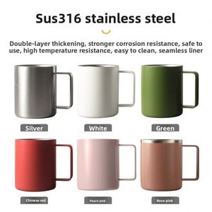 Nouvelle Tasse de Luxe 316 en Acier Inoxydable Double Paroi avec Poignée, pour Spiritueux, Portable pour Fêtes en Extérieur, Tasse à Café Légère - Product Image 2