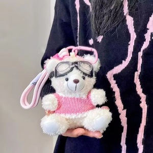 QY Wholesale <b>Cute</b> <b>Bear</b> Plush Keychain Soft Toy Stuffed Pendant with Glasses for Bag Backpack Gift - Product Image 3