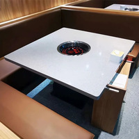 Tables de restaurant VIP circulaires sur mesure pour fondue, pour 6 à 8 personnes, prix abordables, tables de barbecue pour fondue
