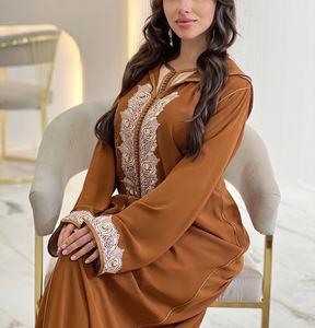 Ensemble 2 Pièces de Vêtements Musulmans Fabricants <span class=keywords><strong>Djellaba</strong></span> <span class=keywords><strong>Marocaine</strong></span> pour <span class=keywords><strong>Femme</strong></span> avec Broderie Personnalisée Style Dubaï - Product Image 2