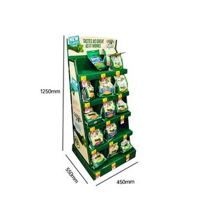 Présentoir ondulé de pain aux noix personnalisé pour supermarché bonbons alimentaires chocolat POP carton présentoir pour snacks croustilles - Product Image 1