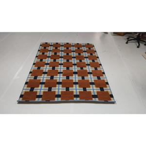 Modern Geometric Pattern Area <b>Rug</b> Rectangle Orange <b>Black</b> White Flat Weave Rubber Backing Living Room Use - Product Image 1