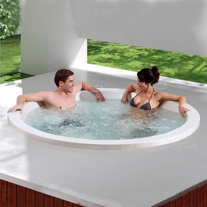 Outdoor Accuzzier Spa Whirlpool Runde Whirlpool Massage Badewanne Gebrauchtes Badezimmer mit LED Light Bubble Badewanne - Product Image 4