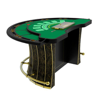 YH Luxueux Black Jack Gamble Table Casino Mesa De Blackjack Poker Table Avec Chips Plateau Repose-pieds