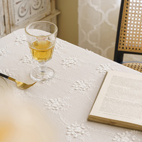 Nappe de table à manger Boen, style rétro européen, en dentelle blanche, brodée, à motifs ajourés