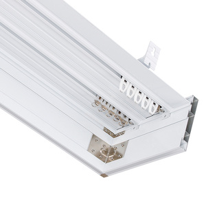 Boîte de cantonnière multifonctionnelle en aluminium pour rideaux - Combinaison libre avec fente pour bande LED pour rideaux et stores enrouleurs - Product Image 1