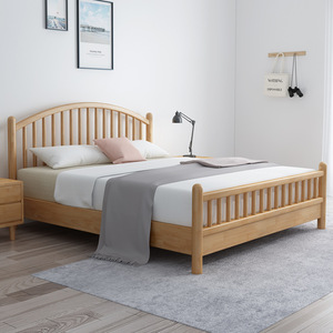 Lit pour enfants en bois massif de style nordique, cadre de lit moderne et minimaliste de 1.2m pour chambre à coucher, conception durable - Product Image 1