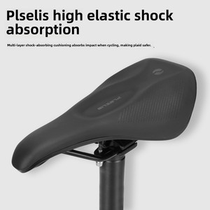 PLSELIS sadel sepeda hidung pendek, tempat duduk pit jalan gunung menyerap guncangan karbon dengan ventilasi berlubang nyaman - Product Image 3