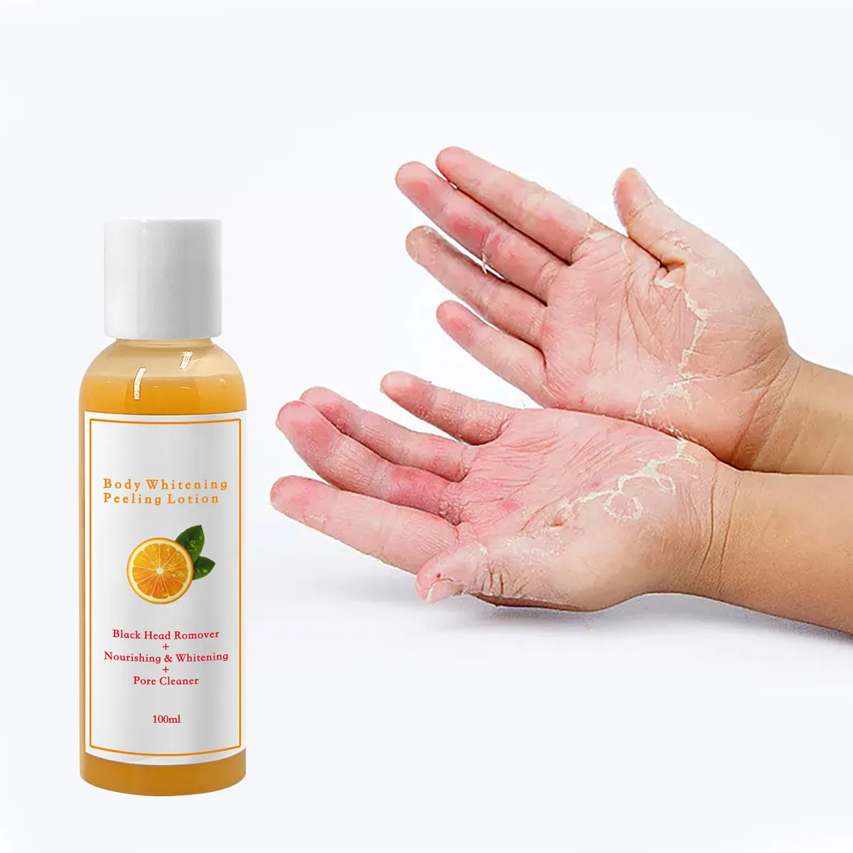 OEM Vitamin C cam vàng lột Lotion loại bỏ da chết làm trắng làm mịn da mới thêm mạnh mẽ lột dầu cho khuôn mặt