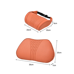 <b>Headrest</b> Neck <b>Pillow</b> Lumbar Cushion Set Nappa Leather, Perforated Ventilated Soft Support Universal, for BMW Toyota Honda - Product Image 6