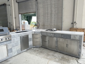 Isla de <span class=keywords><strong>Cocina</strong></span> Exterior Tipo U Personalizada de 180 Pulgadas con Parrilla de Gas, Certificación CE <span class=keywords><strong>AGA</strong></span>, <span class=keywords><strong>Cocina</strong></span> Todo en Uno para Exteriores - Product Image 5