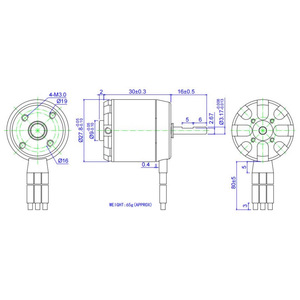 Motore Brushless N2830 con Rotore Esterno in Metallo 1000KV/1300KV, Supera A2212 per Aeromobili a 4 Assi - Product Image 4